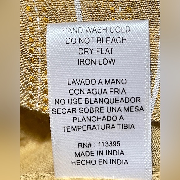 En Crème Gauze Stripe Kimono Sleeve Romper with Waist Tie Belt - Picture 7 of 9